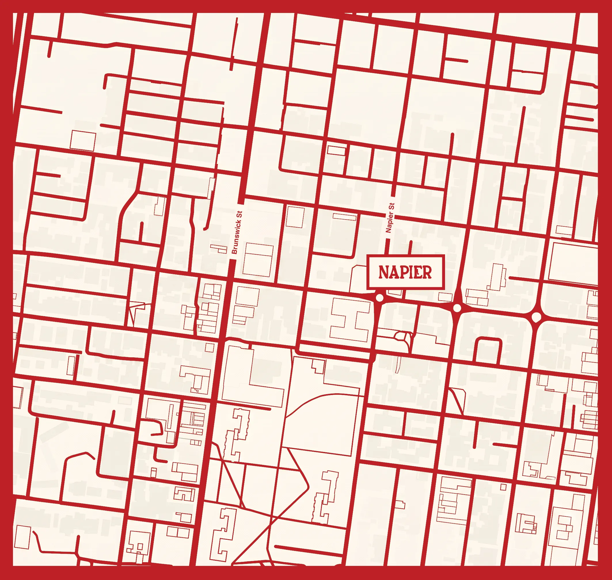 Map showing 210 Napier Street, Fitzroy